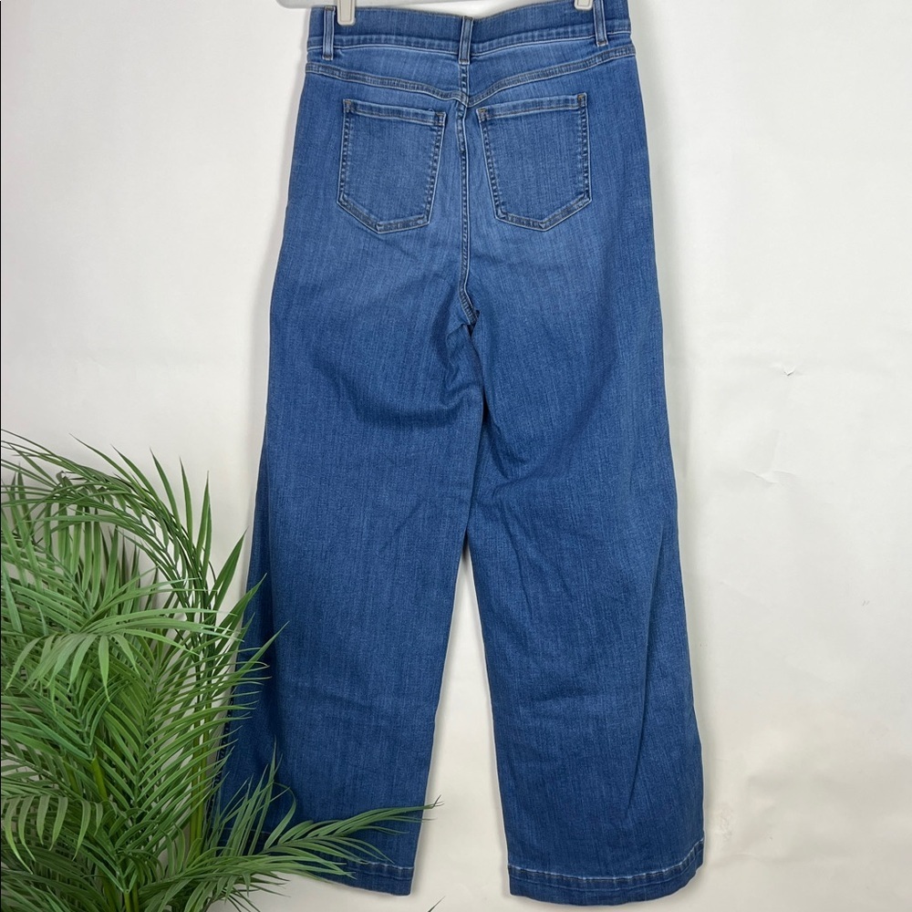 SPANX Wide Leg Front Seam Vintage Blue Denim Jeans Pull On Medium - Picture 5 of 6